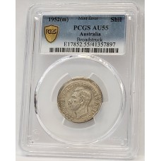 AUSTRALIA 1952 . ONE 1 SHILLING . ERROR . BROADSTRUCK